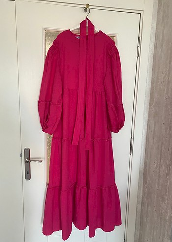 Fushya Pembe tesettür elbise