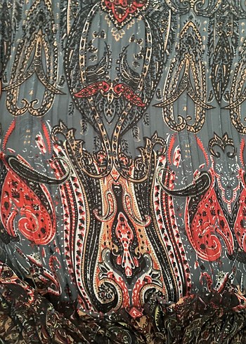 Pilelii Çok Renkli Mini şifon astarlı Etek - Görsel 7