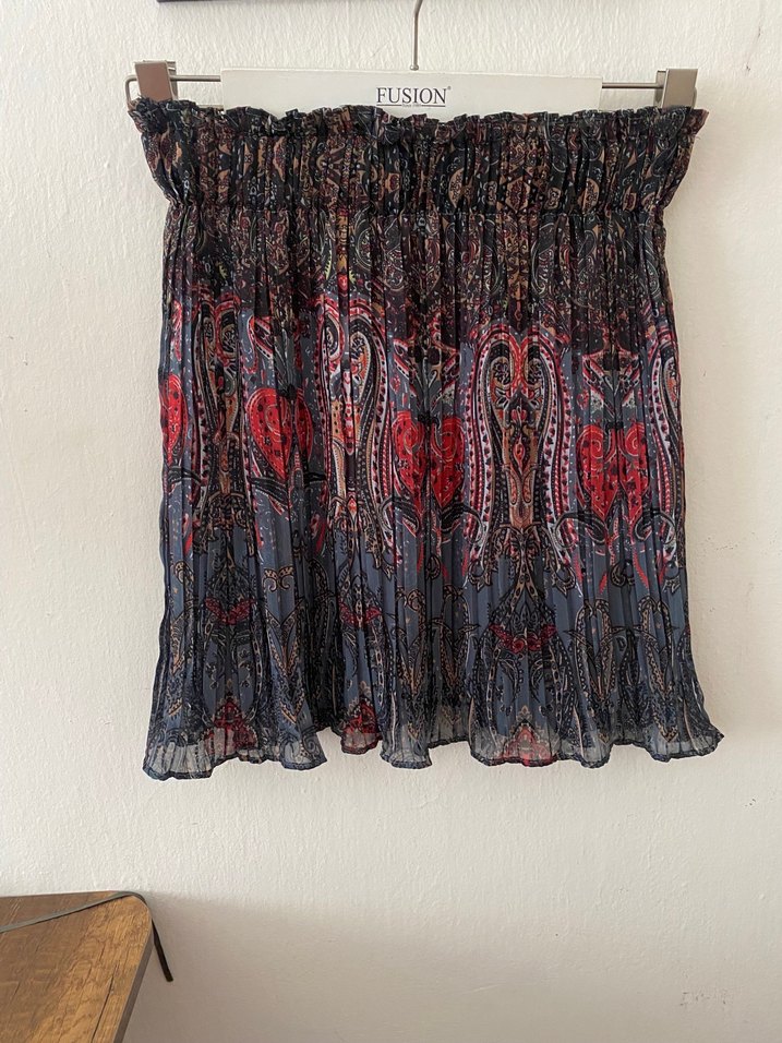 Pilelii Çok Renkli Mini şifon astarlı Etek - Görsel 5