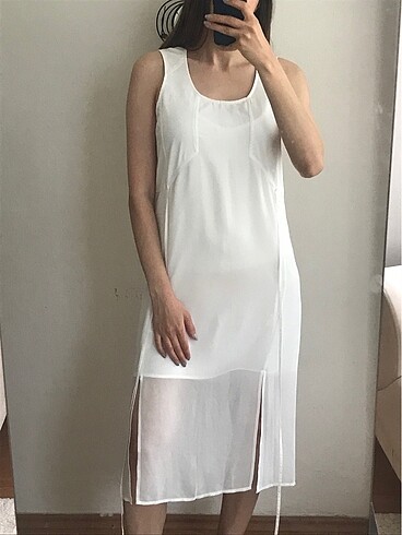 H&M H&M Beyaz Şifon Elbise