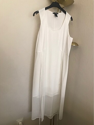 38 Beden beyaz Renk H&M Beyaz Şifon Elbise