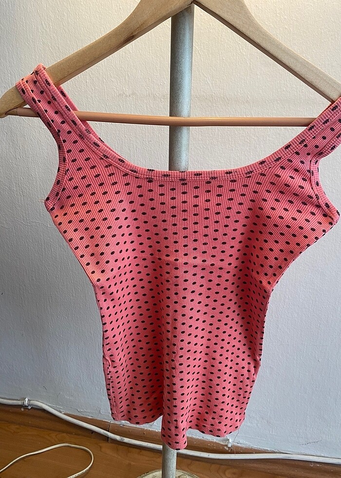 Fitilli puantiyeli askılı atlet - Görsel 3