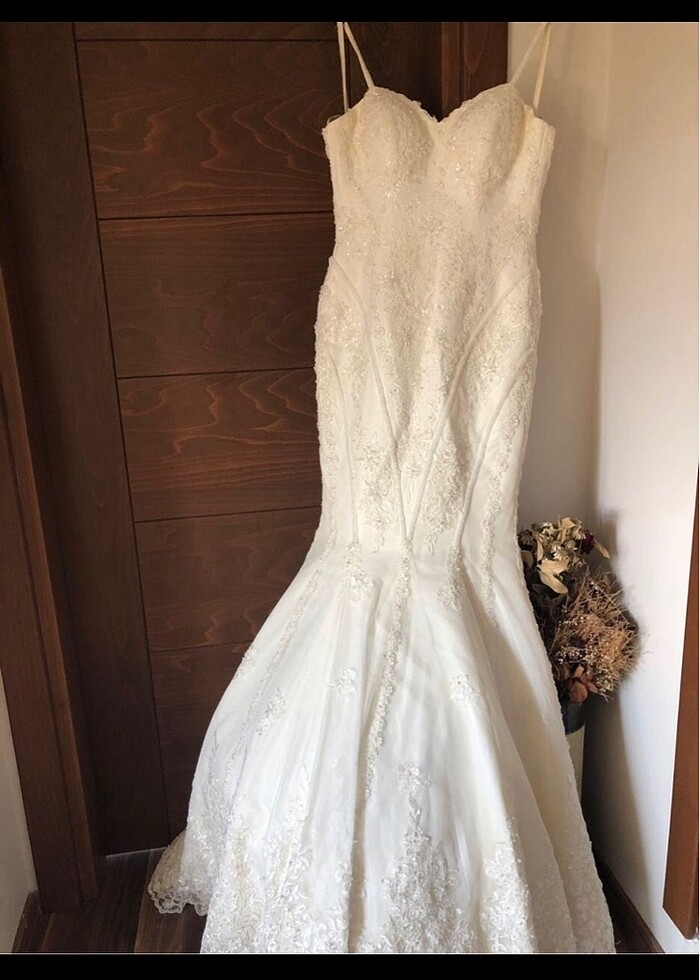 İnce askılı balık gelinlik - Görsel 4