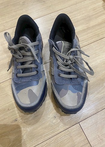 Valentino Mavi Bej Kamuflaj Sneaker