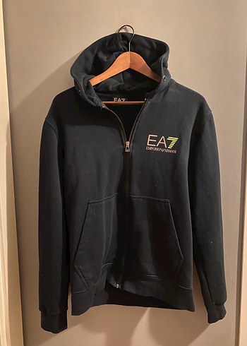 Emporio Armani Ea7 Siyah Kapusonlu Sweatshirt