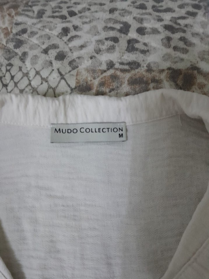 Krem Keten V Yaka Kadın Gömlek - Görsel 3