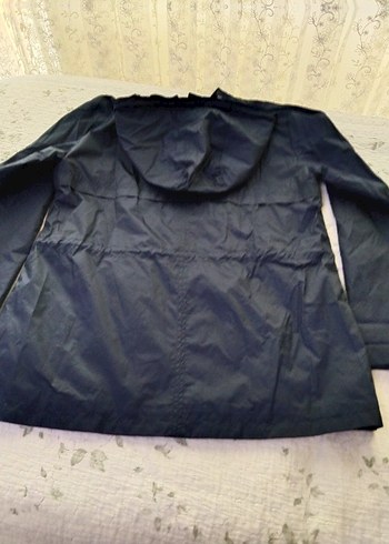 Düğmeli fermuarli Lacivert Midi Street Wear Kadın Ceket - Görsel 3