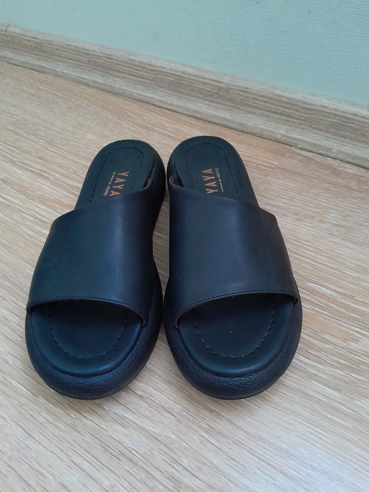 Siyah YAYA Platform Topuklu Kadın Terlik - Görsel 3