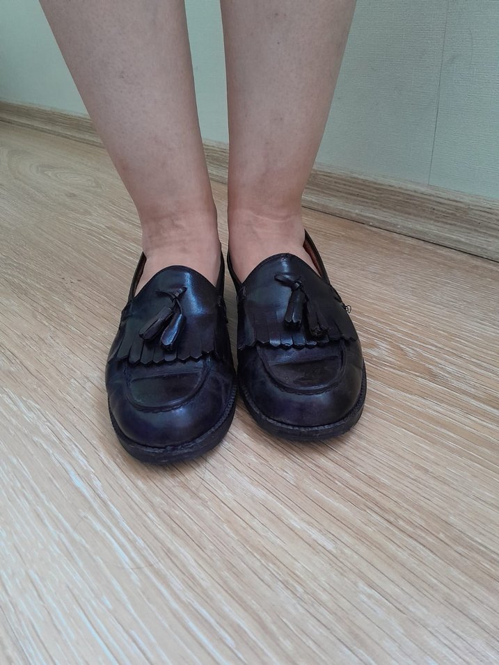 Kahverengi Püsküllü Kadın Klasik Topuklu Ayakkabı - Görsel 4