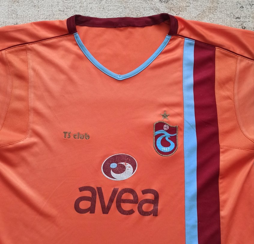 2005-2006 Trabzonspor Orijinal Deplasman Forma Ts Club Turuncu - Görsel 4