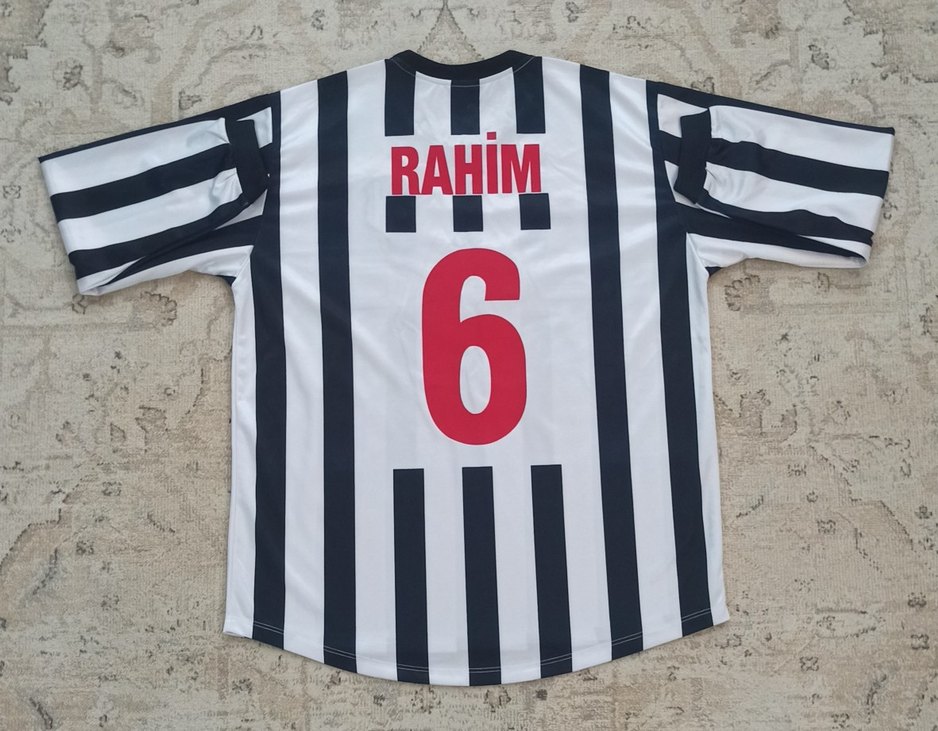 2000-2001 Rahim Zafer Orijinal Beşiktaş Çubuklu Maç Forma Reebok - Görsel 2