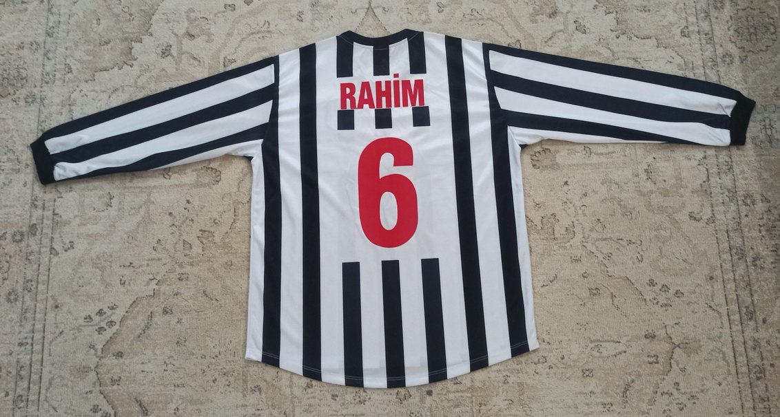 2000-2001 Rahim Zafer Orijinal Beşiktaş Çubuklu Maç Forma Reebok - Görsel 4
