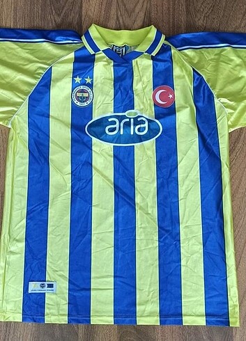2001-2002 Fenerbahçe Orijinal Çubuklu Forma Fenerium Aria 