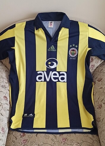 2006-2007 Alex Orijinal Fenerbahçe 100. Yıl Çubuklu Forma Adidas