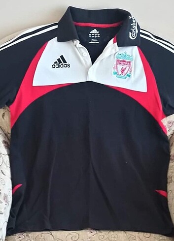 2008-2009 Sezonu Liverpool Orijinal Polo Tişört Adidas Siyah 