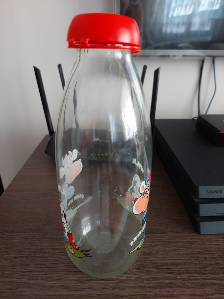 Renkli Desenli Cam Süt Şişesi - Görsel 2