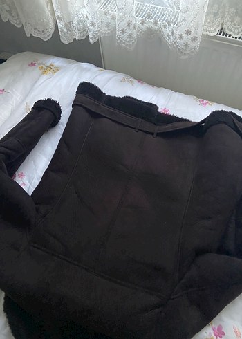 s Beden kahverengi Renk Kahverengi Süet Kürklü Kadın Ceket