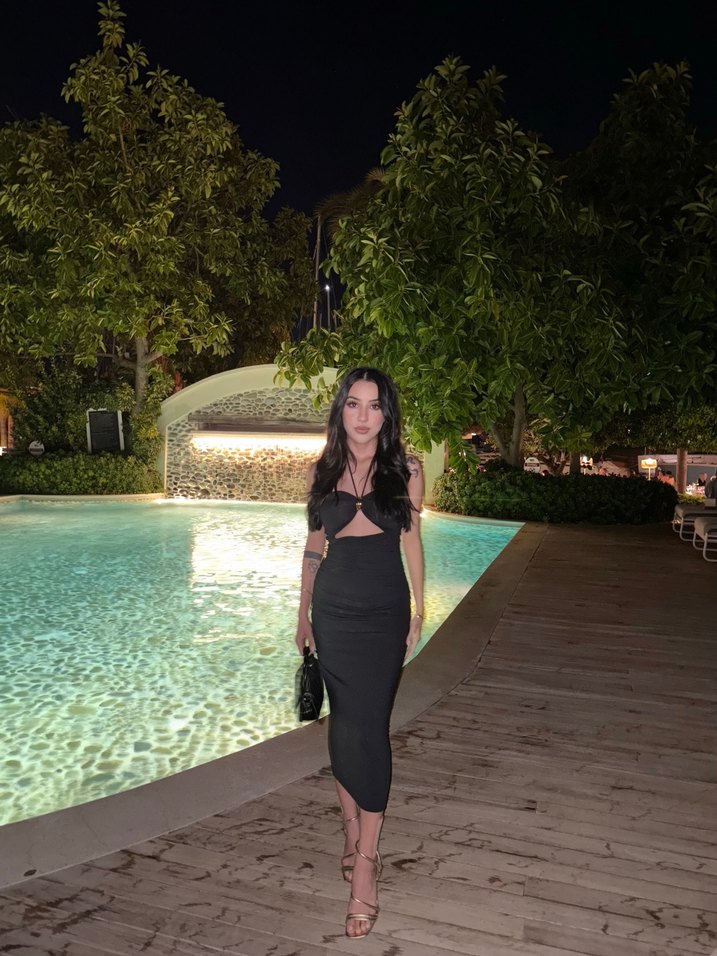 Siyah Uzun Straplez Elbise - Görsel 2