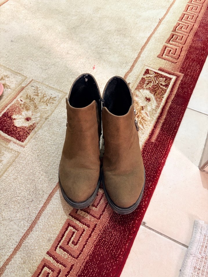 Kahverengi Süet Kadın Dolgu Topuklu Bot - Görsel 3