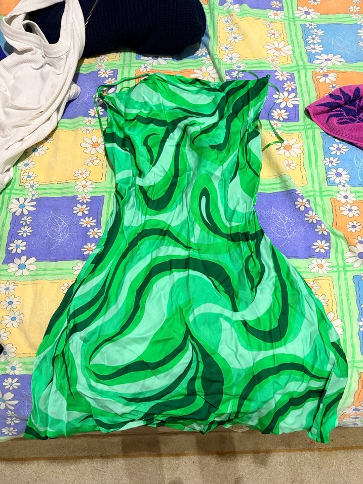 Yeşil Straplez Midi Kokteyl Elbisesi - Görsel 2