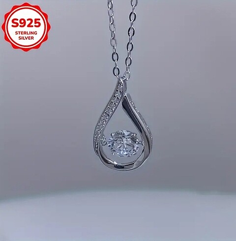 S925 Gümüş Su Damlası Kolye