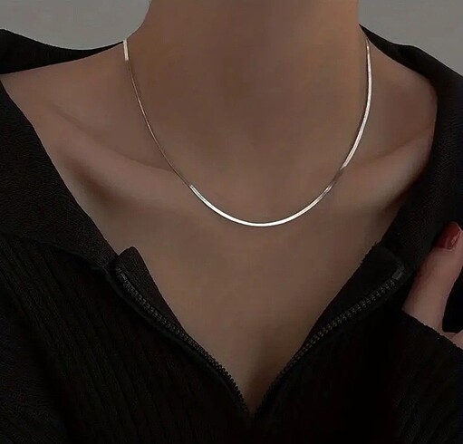 Silver Balık Sırtı Kolye Paslanmaz Çelik