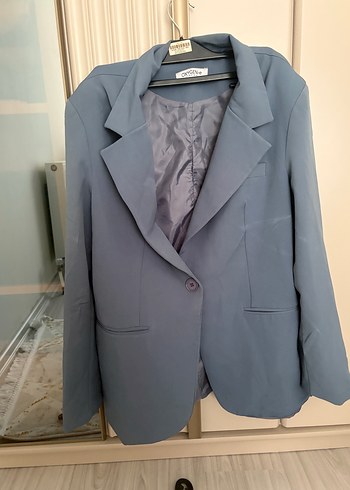 Zara Sik Ve Rahat Mavi Tek Dugmeli Blazer Ceket Ve Pantolon