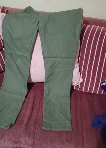 Düğmeli Kadın Keten Pantolon - Görsel 4