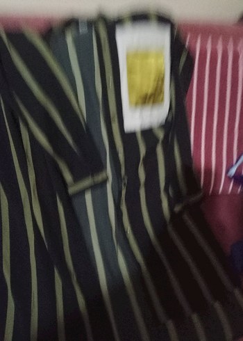 Çizgili Uzun Kadın Gömlek - Görsel 3