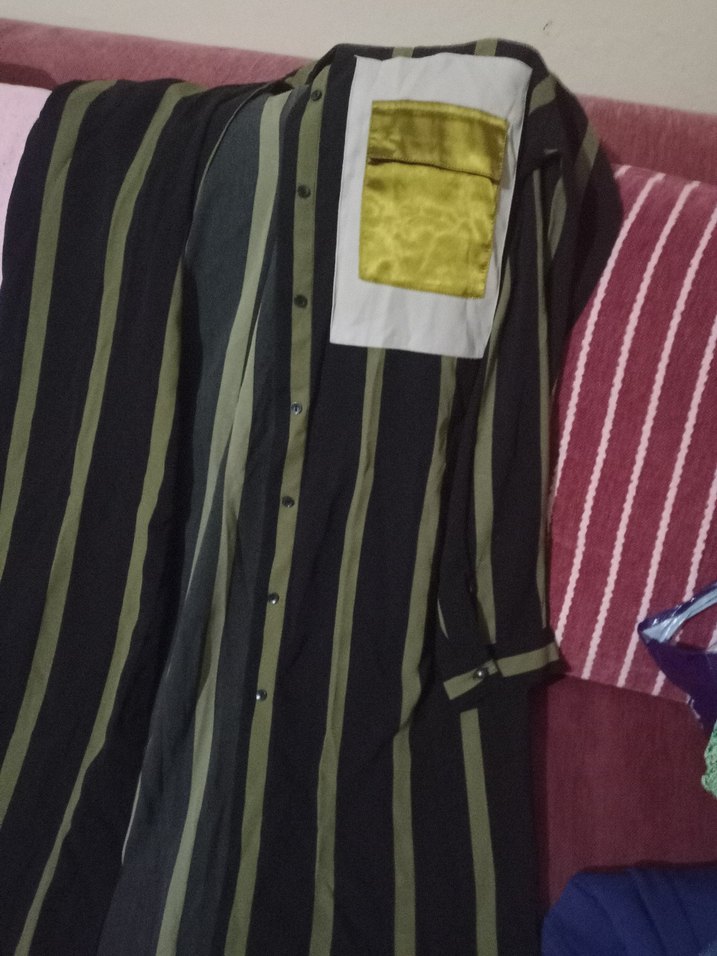 Çizgili Uzun Kadın Gömlek - Görsel 2