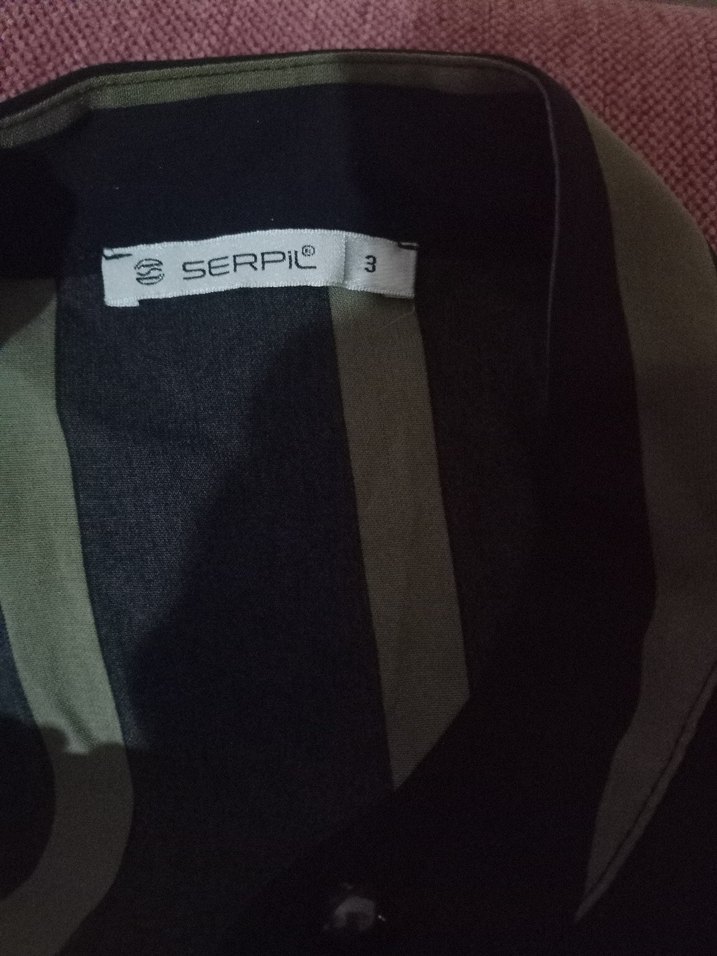 Çizgili Uzun Kadın Gömlek - Görsel 4