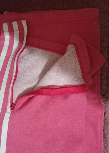 Pembe Adidas Fermuarlı Kadın Eşofman Altı - Görsel 3