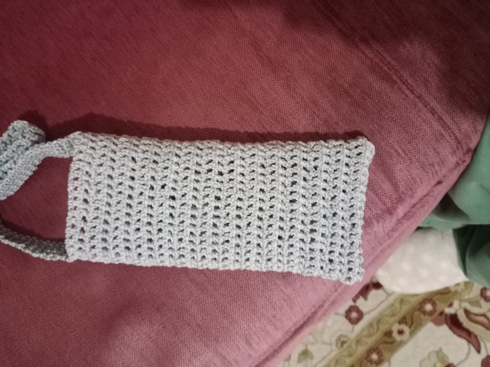 Gri Örgü Kadın Çapraz Çanta el örgüsü makrome iple örüldü yeni - Görsel 2