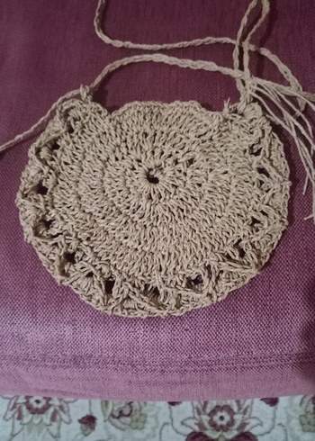 Bej Örgü Bohem Kadın Çapraz Çanta - Görsel 5