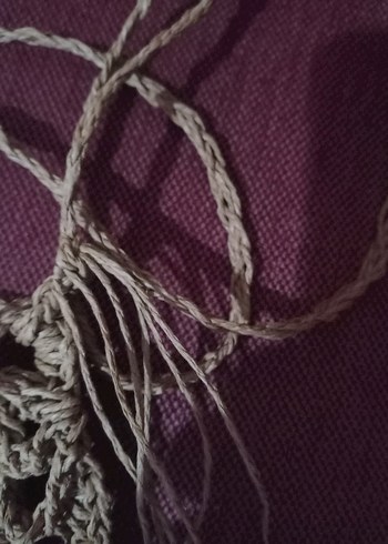 Bej Örgü Bohem Kadın Çapraz Çanta - Görsel 7