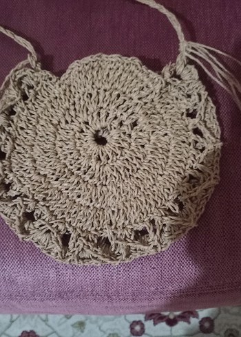 Bej Örgü Bohem Kadın Çapraz Çanta - Görsel 3