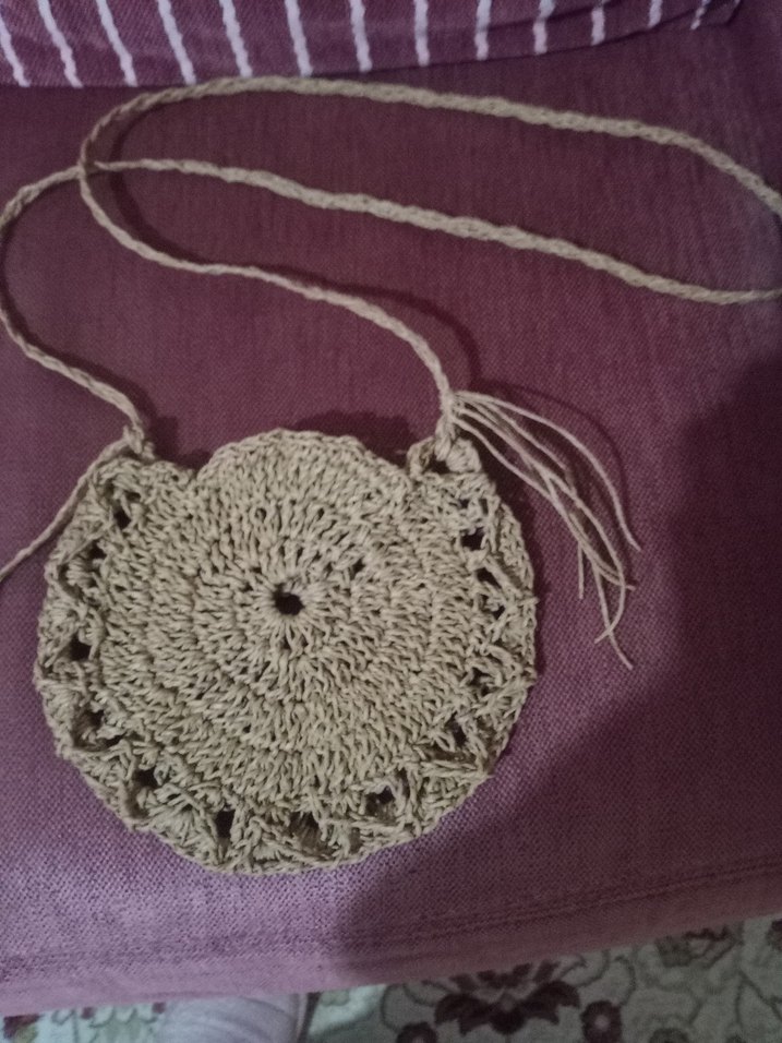 Bej Örgü Bohem Kadın Çapraz Çanta - Görsel 2