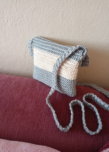 çanta makrome iple örüldü yeni - Görsel 4