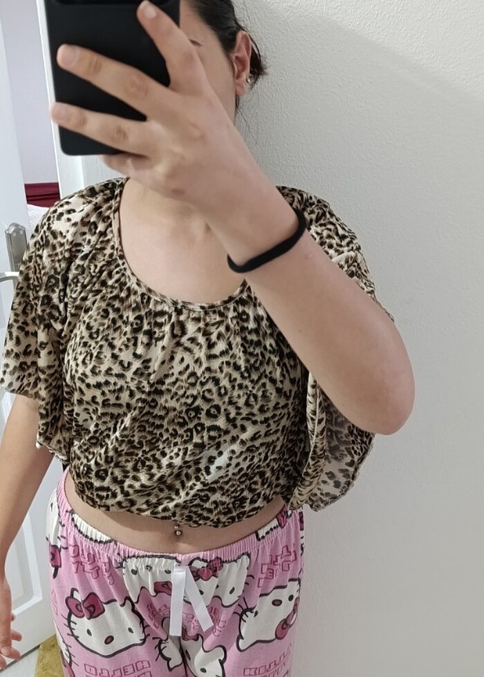 Yk2????leoparlı ayarlanilabilir bluz???????? - Görsel 4