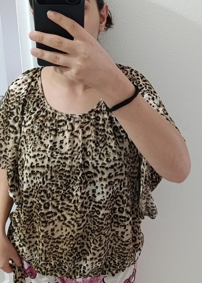 Yk2????leoparlı ayarlanilabilir bluz???????? - Görsel 5
