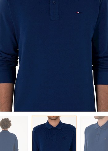 Erkek Lacivert Uzun Kollu Polo Tişört - Görsel 2