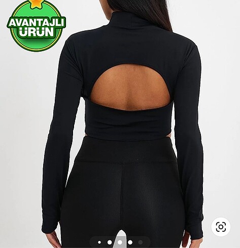 Diğer cut out detaylı uzun kollu crop