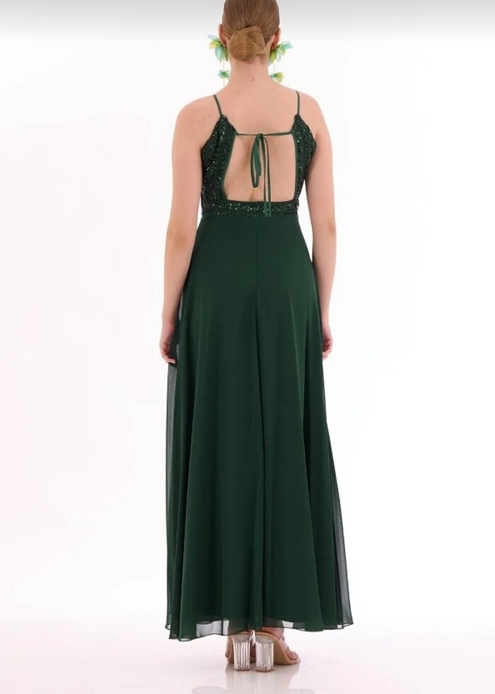 Yeşil abiye elbise  - Görsel 2