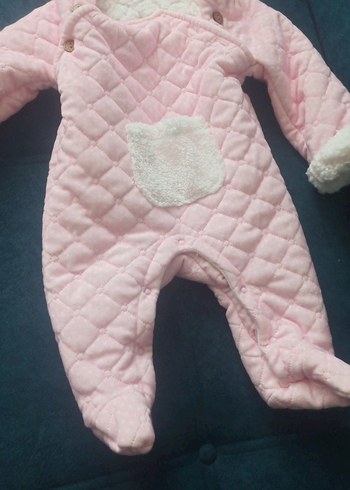 Düğmeli Kapüşonlu Pembe Bebek Tulumu - Görsel 3