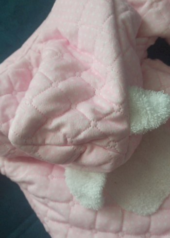 Düğmeli Kapüşonlu Pembe Bebek Tulumu - Görsel 4