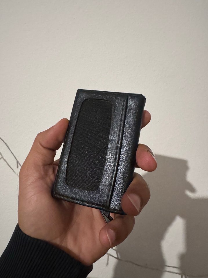 Siyah Erkek Cüzdanı Minimal Baskılı ASANSÖRLÜ - Görsel 2