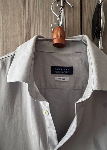 Zara Zara Gri Keten Erkek Gömlek