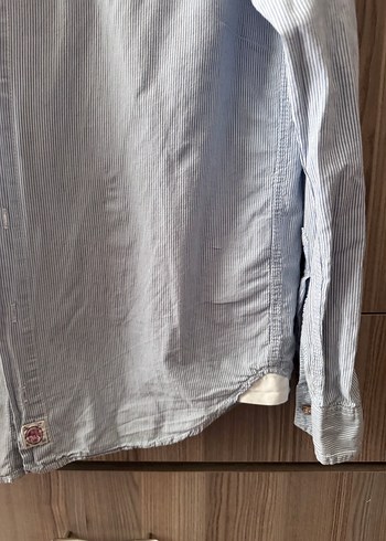 Diğer Mavi beyaz çizgili vintage Erkek Gömlek