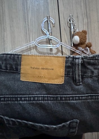 Zara Gri Bol Kesim Midi Jean Pantolon