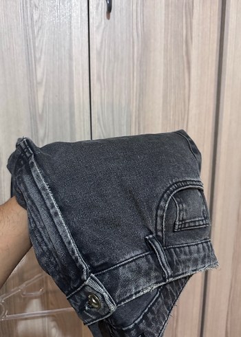 38 Beden Zara Gri Bol Kesim Midi Jean Pantolon